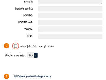 Ustaw fakturę cykliczną
