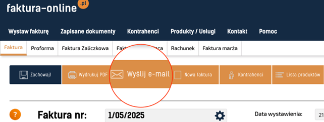Wysyłka przez wyślij email