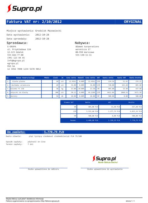 Wzór szablon faktury - nowa funkcja beta